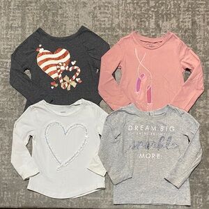 🔥4/20! Bundle of 4 girls long sleeve shirts. Size 2T
